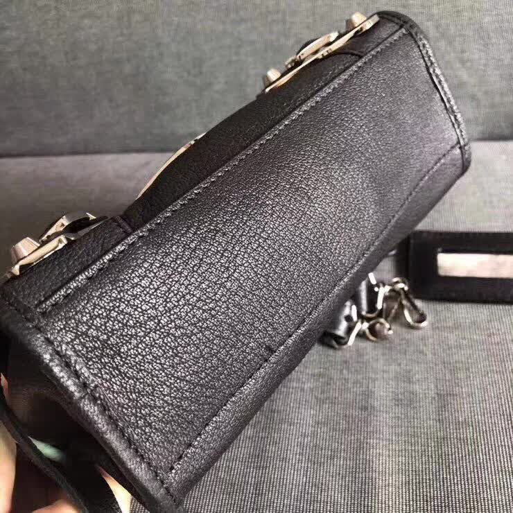 BALENCIAG巴黎世家 機車包 23cm原版山羊皮配銀邊 手提肩背斜挎包  BL1362